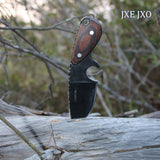 Outdoor Knife Fixed Blade with Sheath with Red Wood Handle