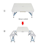 One-piece Portable Folding Table with Stool Aluminum Alloy