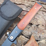 Tactical Camping Hunting Pocket Folding Knife  With Wood Handle