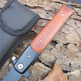 Tactical Camping Hunting Pocket Folding Knife  With Wood Handle