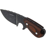 Fixed Blade Knife Full Tang Hunting Knife with Sheath with Red Wood Handle