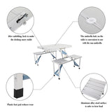 One-piece Portable Folding Table with Stool Aluminum Alloy