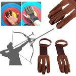 1Pcs Cow Leather Archery Glove 3 Three Finger Protector Guard Shooting Finger