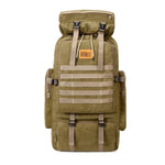 Outdoor 80L Backpack Tactical Military Camping Backpack Canvas Climbing Bag, Rope Sling, Large Laptop Rucksack