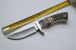 Fixed Blade Knife Handmade; High hardness stainless steel; Hunting Knife  Antlers handle