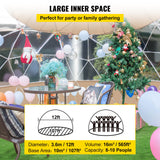 VEVOR Bubble Tent Garden Igloo Polyester 12FT PVC/Mesh/Fabric Canopy