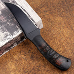 Hot Fixed Blade Knife Stonewashed  Blade Black G10 Handle Hunting Camp Survival