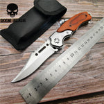 200mm 5CR15MOV Blade Quick Open Knives Folding Knife Survival Tactical Knife Combat Camping Hiking Hunting Pocket with Led Light