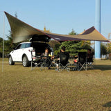 Desert Fox Large Tent Tarp Outdoor Sun Shelter Attached Pole 5.5x5.6m  5-8 Person Waterproof Sun Shade