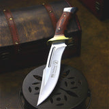 U.S.A. Dehone Outdoor Shooting Knife with Color Wood Handle 9CR18MO High-end Tactical Knife; Hand-Milled