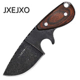 Fixed Blade Knife Full Tang Hunting Knife with Sheath with Red Wood Handle