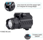 TrustFire G02 Tactical Flashlight 210 Lumens Weapon Mounted Light for Glock 17 19 21 22 30 43 48 Picatiny Rail with CR123A