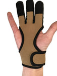 Protective 3 Fingers Hand Leather Black Guard Glove