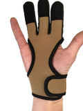 Protective 3 Fingers Hand Leather Black Guard Glove