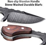 Outdoor Knife Fixed Blade with Sheath with Red Wood Handle