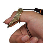 Thumb Archery Finger Guard Protective Brass Ring Handmade With Rope