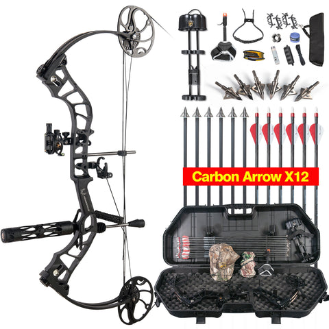 15-70 lbs Adjustable Compound Bow Up to 320 fps, USA Gordon Composites