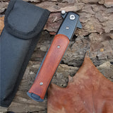 Tactical Camping Hunting Pocket Folding Knife  With Wood Handle