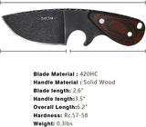 Fixed Blade Knife Full Tang Hunting Knife with Sheath with Red Wood Handle