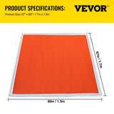 VEVOR 1.7*1.5M Fire Pit Mat Fireproof Camping Stove/Grill Blanket Emergency Fiberglass Retardant