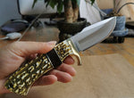 Fixed Blade Knife Handmade; High hardness stainless steel; Hunting Knife  Antlers handle