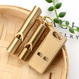 Brass Double Pipe Whistle Emergency Survival  Sports Referee Whistle