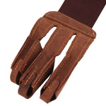 1Pcs Cow Leather Archery Glove 3 Three Finger Protector Guard Shooting Finger