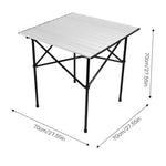 Outdoor Folding Table Aluminium Alloy Waterproof with Storage Bag 70x70x70cm