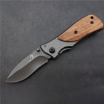 Pocket Knife Folding Knife Steel Blade  Wood + Steel Handle