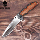 230mm 5CR15MOV Blade Quick Open Knives Portable Tactical Folding Knife Color Wood Handle Camping Survival Pocket Knives Outdoor