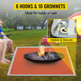 VEVOR 1.7*1.5M Fire Pit Mat Fireproof Camping Stove/Grill Blanket Emergency Fiberglass Retardant