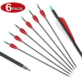 6/12Pcs Carbon Arrows  7.8mm