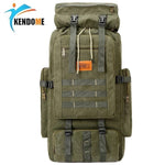 Outdoor 80L Backpack Tactical Military Camping Backpack Canvas Climbing Bag, Rope Sling, Large Laptop Rucksack