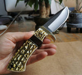 Fixed Blade Knife Handmade; High hardness stainless steel; Hunting Knife  Antlers handle