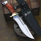 U.S.A. Dehone Outdoor Shooting Knife with Color Wood Handle 9CR18MO High-end Tactical Knife; Hand-Milled