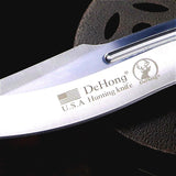 U.S.A. Dehone Outdoor Shooting Knife with Color Wood Handle 9CR18MO High-end Tactical Knife; Hand-Milled