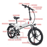 Folding Electric Bike 48V 10.4AH 350W E-Bike E Bike Shimano 7 Speed Disc Brake MTB