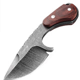 Outdoor Knife Fixed Blade with Sheath with Red Wood Handle