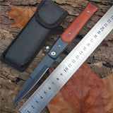 Tactical Camping Hunting Pocket Folding Knife  With Wood Handle