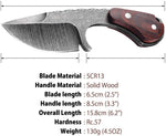 Outdoor Knife Fixed Blade with Sheath with Red Wood Handle