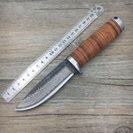 58RHC  High-carbon steel Straight Knife Forged Damascus steel  Hunting/Tactical Knives with scabbard