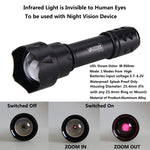 850nm IR Hunting Flashlight Zoomable Tactical LED Flashlight Infrared; Night Vision