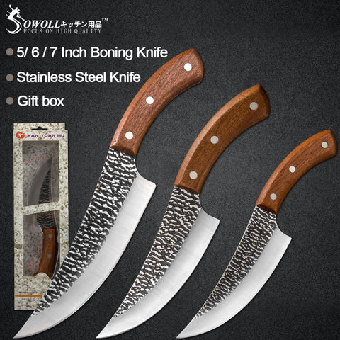 Kitchen Handmade Forged Chef Knife High Carbon Blade Wood Handle Full Tang