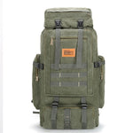 Outdoor 80L Backpack Tactical Military Camping Backpack Canvas Climbing Bag, Rope Sling, Large Laptop Rucksack