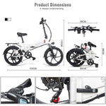 Folding Electric Bike 48V 10.4AH 350W E-Bike E Bike Shimano 7 Speed Disc Brake MTB