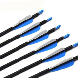 Drop Ship 6/12Pcs  Carbon Arrows Feather vane