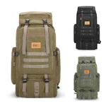 Outdoor 80L Backpack Tactical Military Camping Backpack Canvas Climbing Bag, Rope Sling, Large Laptop Rucksack