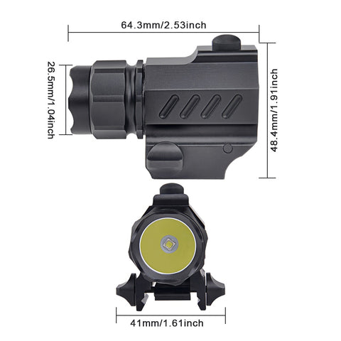 TrustFire Pistol Light 210 Lumens Flashlight 2 Modes Mounted Lights for Glock 17 19 21 22  Picatiny