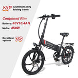 Folding Electric Bike 48V 10.4AH 350W E-Bike E Bike Shimano 7 Speed Disc Brake MTB