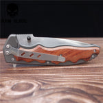 230mm 5CR15MOV Blade Quick Open Knives Portable Tactical Folding Knife Color Wood Handle Camping Survival Pocket Knives Outdoor